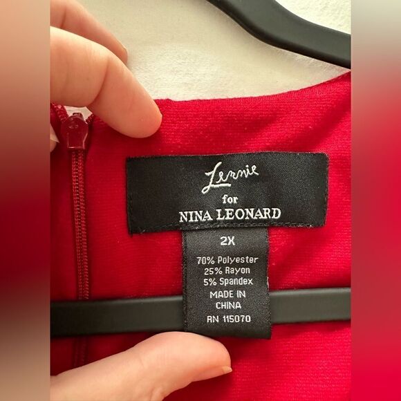 "Lennie" for Nina Leonard, Mini/Midi Box Dress, Size 2x - Picture 3 of 5